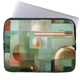Abstract Bauhaus Green Gold Laptop Sleeve