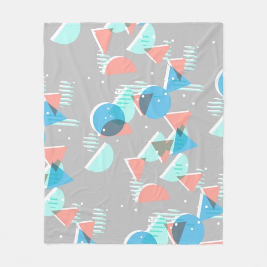 Abstract Bauhaus Halve Cirkels Mod Pop Kunstpatroo Fleece Deken (Voorkant)