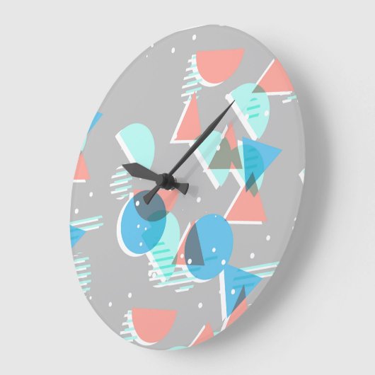 Abstract Bauhaus Halve Cirkels Mod Pop Kunstpatroo Grote Klok (Hoek)