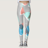 Abstract Bauhaus Halve Cirkels Mod Pop Kunstpatroo Leggings (Voorkant)