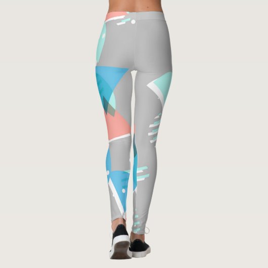 Abstract Bauhaus Halve Cirkels Mod Pop Kunstpatroo Leggings (Achterkant)