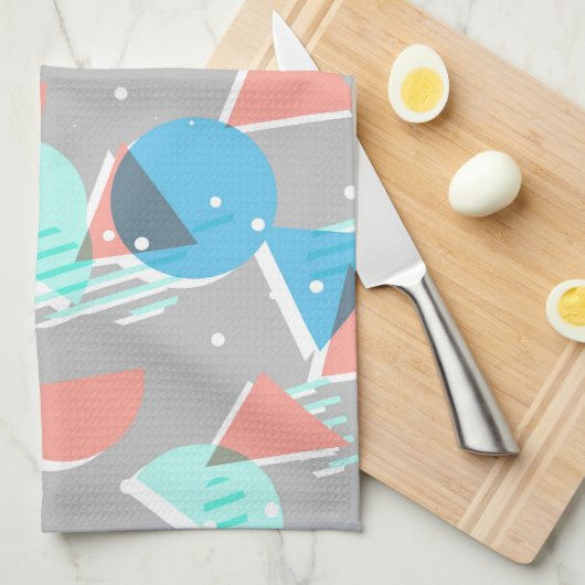 Abstract Bauhaus Halve Cirkels Mod Pop Kunstpatroo Theedoek (Quarter Fold)