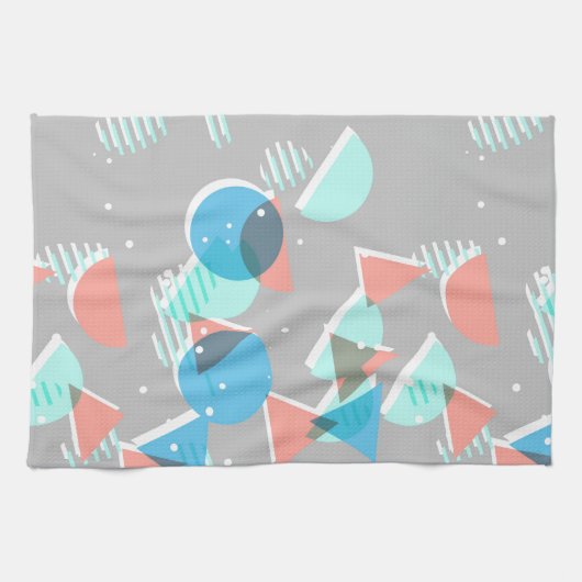 Abstract Bauhaus Halve Cirkels Mod Pop Kunstpatroo Theedoek (Horizontaal)