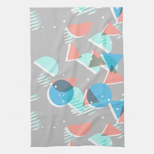 Abstract Bauhaus Halve Cirkels Mod Pop Kunstpatroo Theedoek (Verticaal)