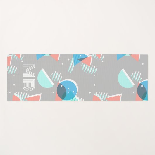 Abstract Bauhaus Halve Cirkels Mod Pop Kunstpatroo Yogamat (Voorkant (horizontaal))