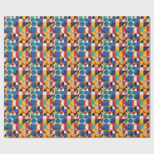 Abstract Bauhaus Pattern Art Wrapping Paper Cadeaupapier (Vlak)