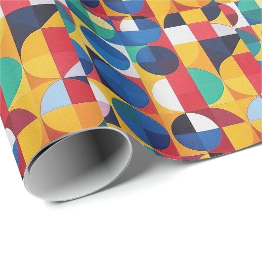 Abstract Bauhaus Pattern Art Wrapping Paper Cadeaupapier (Rol Hoek)
