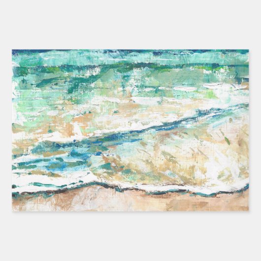 Abstract Beach Coastal Shoreline Artwork Inpakpapier Vel (Voorkant 2)