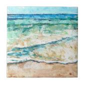 Abstract Beach Coastal Shoreline Artwork Tegeltje (Voorkant)