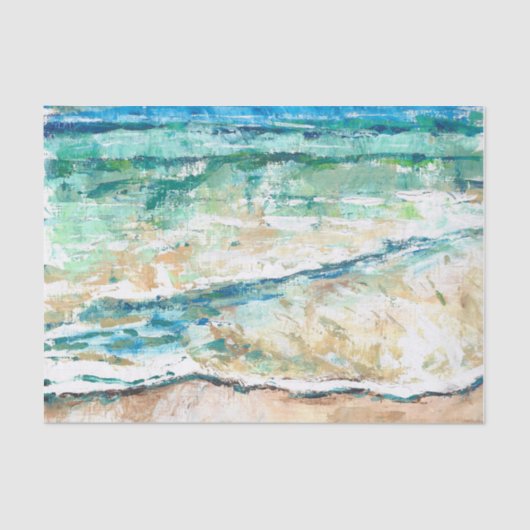 Abstract Beach Coastal Shoreline Artwork Tissuepapier (Voorkant)
