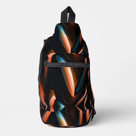 Abstract Beams Navy & Copper Sling Bag (Voorkant)