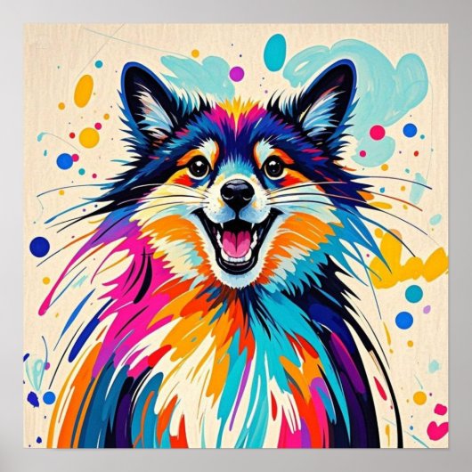 Abstract beer leuke leuke vrolijke dierenkunst poster (Voorkant)