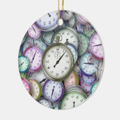 Abstract beheer van kleurloze stophorlogetijd keramisch ornament (Links)