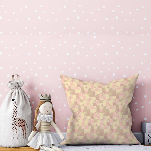 Abstract beige cirkelvormig patroon gooien kussen