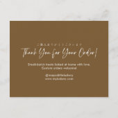 Abstract Beige Gouden Cookie Verzorgingsinstructie Bedankkaart (Achterkant)