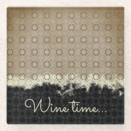 Abstract Beige, Grijs, Brons  Patroon Glazen Onderzetter