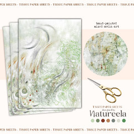 Abstract Beige Grijs Witte Decoupage Vloeipapier Tissuepapier