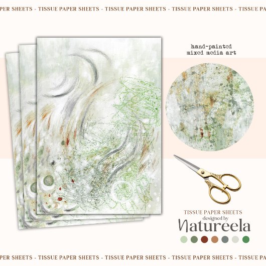 Abstract Beige Grijs Witte Decoupage Vloeipapier Tissuepapier