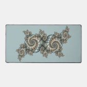 Abstract Beige Lichtblauwe Fractale Kunst Spiralen Bureaumat (Voorkant)