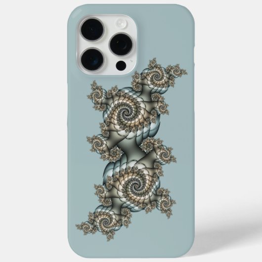 Abstract Beige Lichtblauwe Fractale Kunst Spiralen Case-Mate iPhone Case (Achterkant)