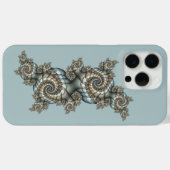 Abstract Beige Lichtblauwe Fractale Kunst Spiralen Case-Mate iPhone Case (Achterkant (horizontaal))