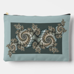 Abstract Beige Lichtblauwe Fractale Kunst Spiralen Etui