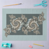 Abstract Beige Lichtblauwe Fractale Kunst Spiralen Tissuepapier (Craft)