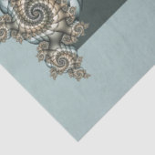 Abstract Beige Lichtblauwe Fractale Kunst Spiralen Tissuepapier (Detail)