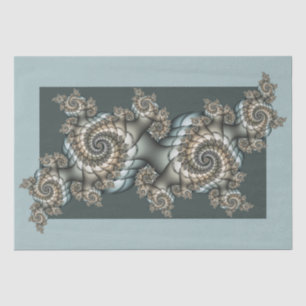 Abstract Beige Lichtblauwe Fractale Kunst Spiralen Tissuepapier