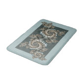 Abstract Beige Lichtblauwe Fractale Kunstspiralen Badmat (Gekanteld)