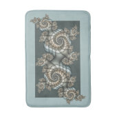 Abstract Beige Lichtblauwe Fractale Kunstspiralen Badmat (Voorkant Verticaal)