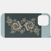 Abstract Beige Lichtblauwe Fractale Kunstspiralen Case-Mate iPhone Case (Achterkant (horizontaal))