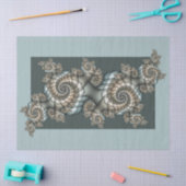Abstract Beige Lichtblauwe Fractale Kunstspiralen Tissuepapier (Craft)