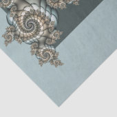 Abstract Beige Lichtblauwe Fractale Kunstspiralen Tissuepapier (Detail)