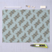 Abstract Beige Lichtblauwe Fractale Kunstspiralen Tissuepapier (Craft)