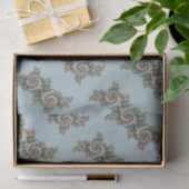 Abstract Beige Lichtblauwe Fractale Kunstspiralen Tissuepapier (Geschenk)
