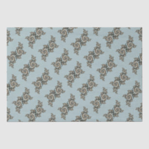 Abstract Beige Lichtblauwe Fractale Kunstspiralen Tissuepapier
