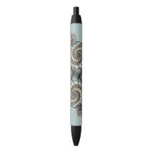Abstract Beige Lichtblauwe Fractale Kunstspiralen