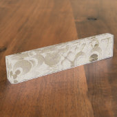 Abstract beige patroon naambordje (Zijkant)