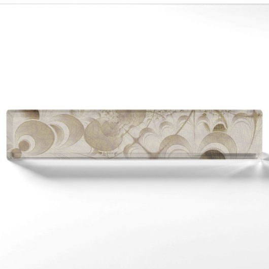 Abstract beige patroon naambordje (Voorkant)
