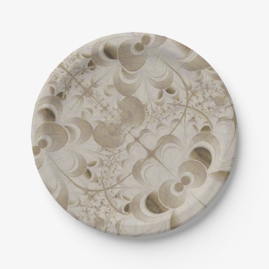 Abstract beige patroon papieren bordje (Voorkant)