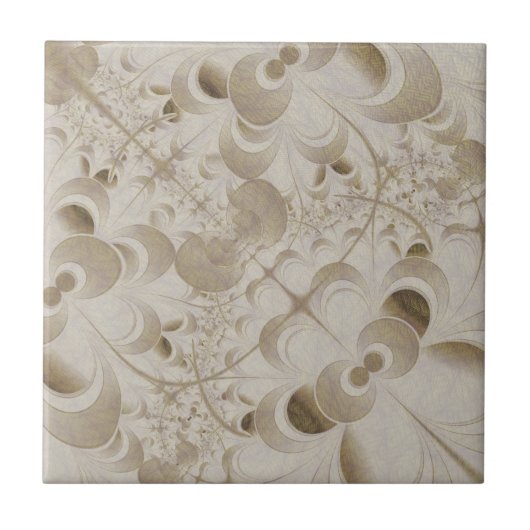Abstract beige patroon tegeltje (Voorkant)