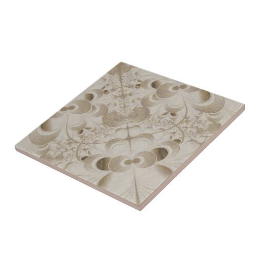 Abstract beige patroon tegeltje (Zijkant)