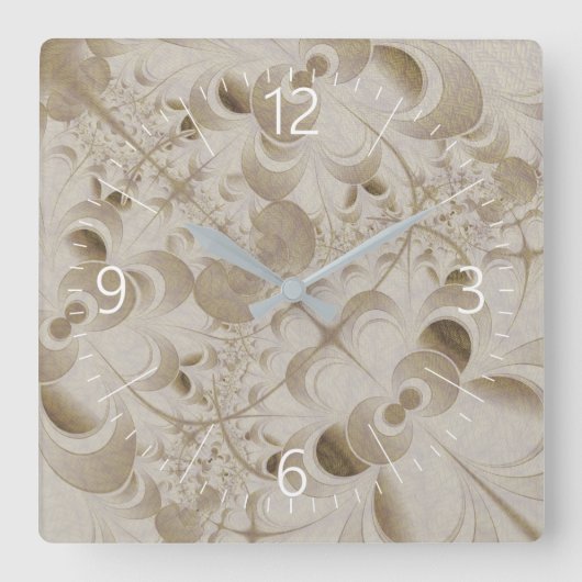 Abstract beige patroon vierkante klok (Voorkant)