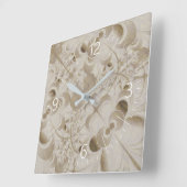 Abstract beige patroon vierkante klok (Hoek)