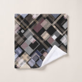 Abstract, beige, zwart bad handdoek (Wasdoekje)
