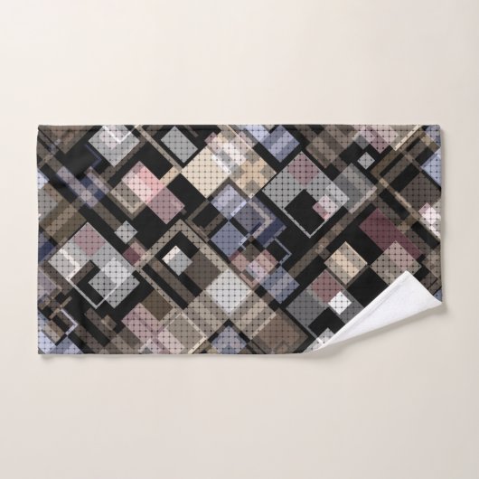 Abstract, beige, zwart bad handdoek (Handdoek)