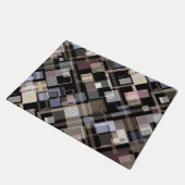 Abstract, beige, zwart, gelooid deurmat (Schuin)