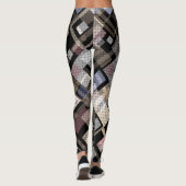 Abstract, beige, zwart, gelooid leggings (Achterkant)