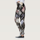 Abstract, beige, zwart, gelooid leggings (Links)